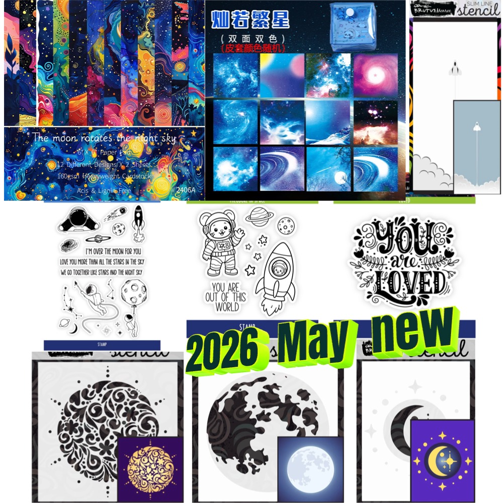 Clear Silicone Stamps For Card Making - 惑星シリーズ宇宙船クリアシリコンスタンプ DIY スクラップブッキング用 バレットジャーナル クラフト用品 スタンプ