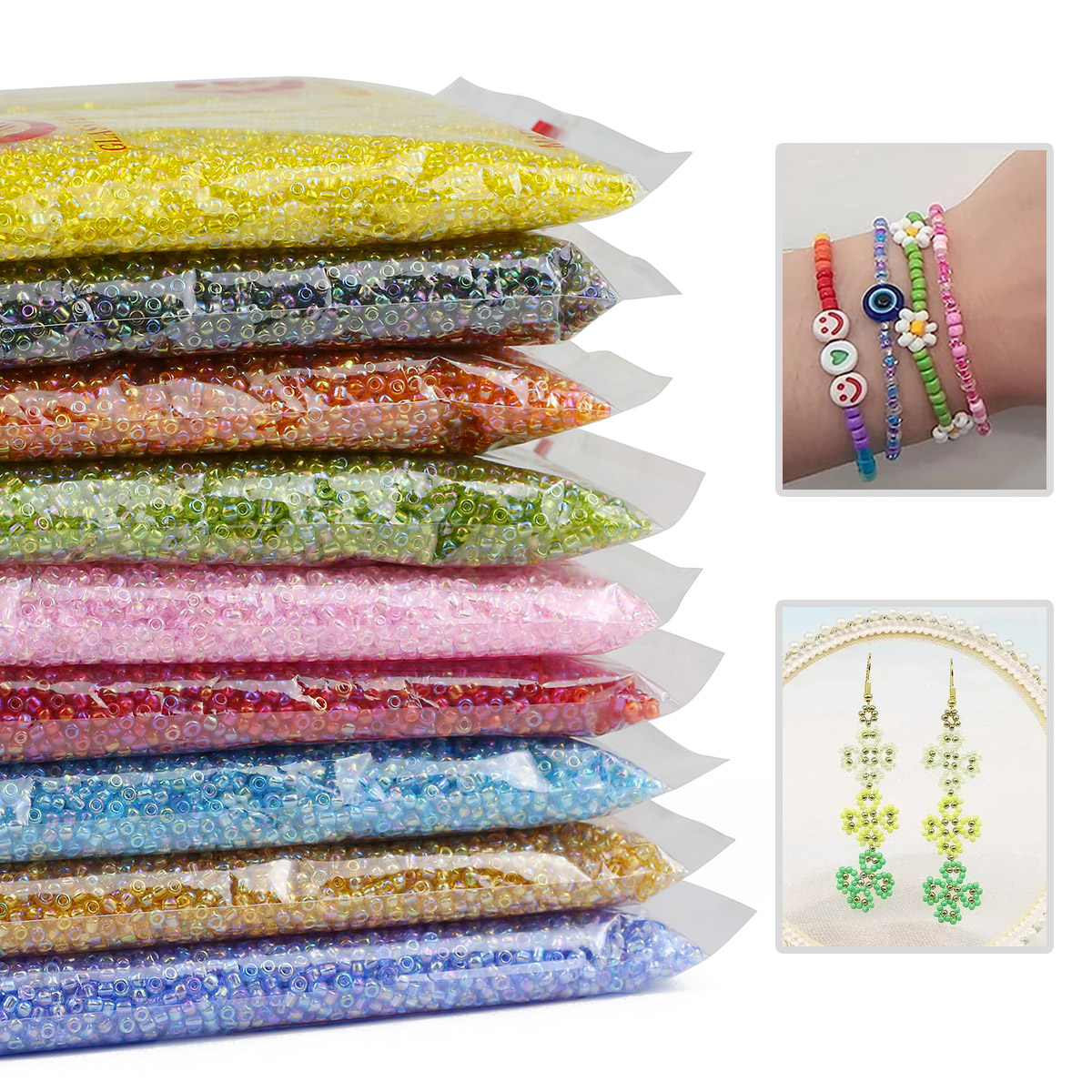 450g 2mm 3mm ABカラーチャームチェコ透明ガラス - Glass Seed Beads 2Mm Jewelry Making のレビューと価格