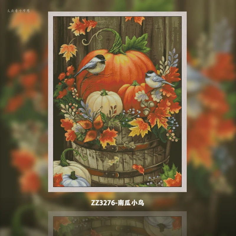 [ZZ3276-パンプキンバード] |   初心者向けDIY - Cross Stitch Stamped Kits Beginners のレビューと価格