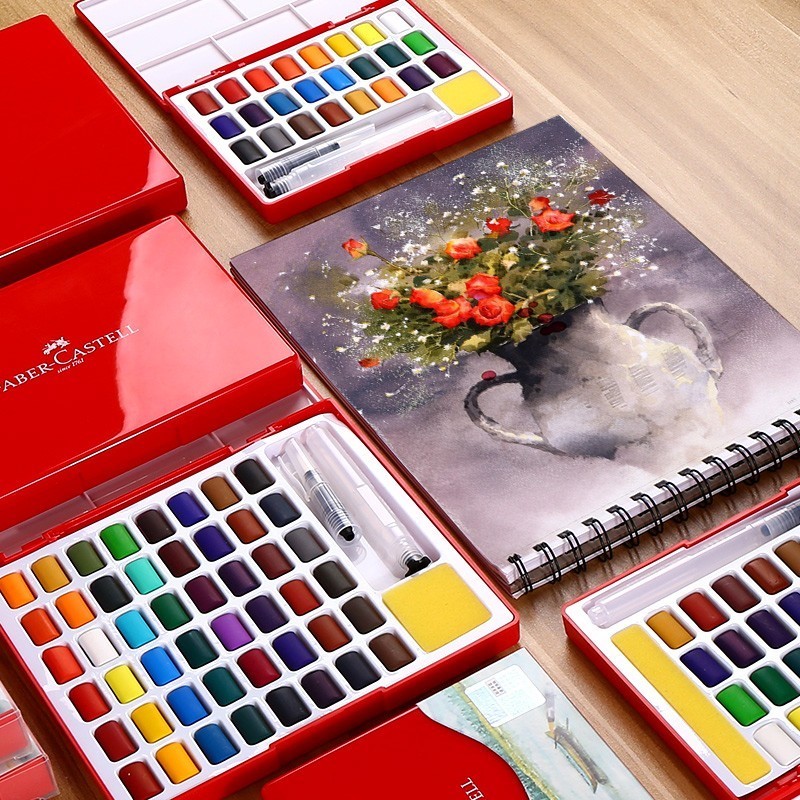 24/36/48 色固体水彩ペイントセット Acuarela - Watercolor Paint Set Solid Pigment のレビューと価格