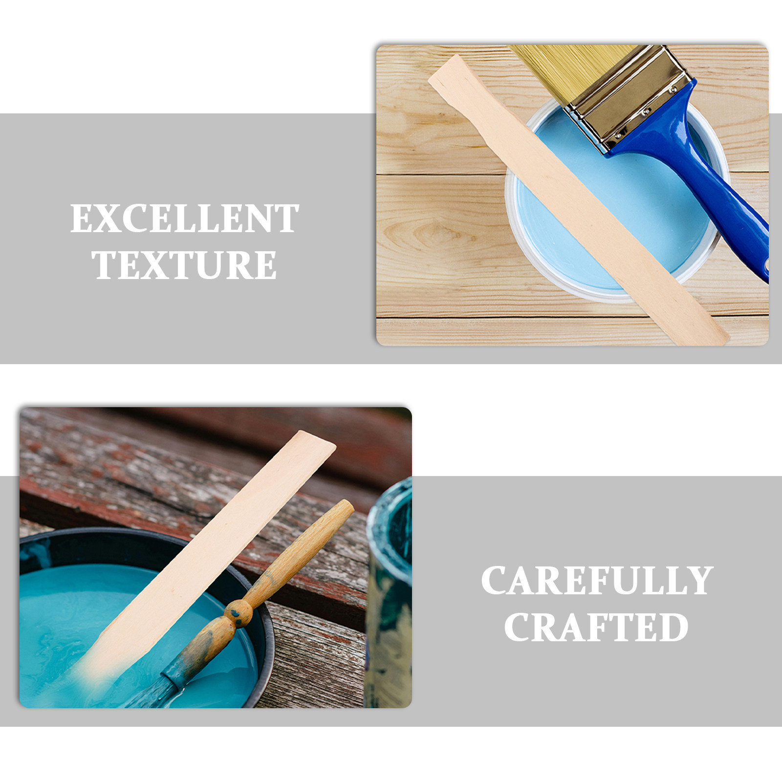 木製の塗料攪拌棒50本セット。白樺材を使用し、塗料やエポキシ - Craft Tools のレビューと価格