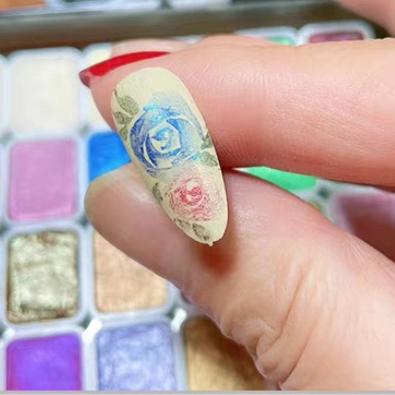 6 色水溶性メタルパール水彩顔料ソリッドセットアーティスト水 - Watercolor Paint Set Solid Pigment のレビューと価格