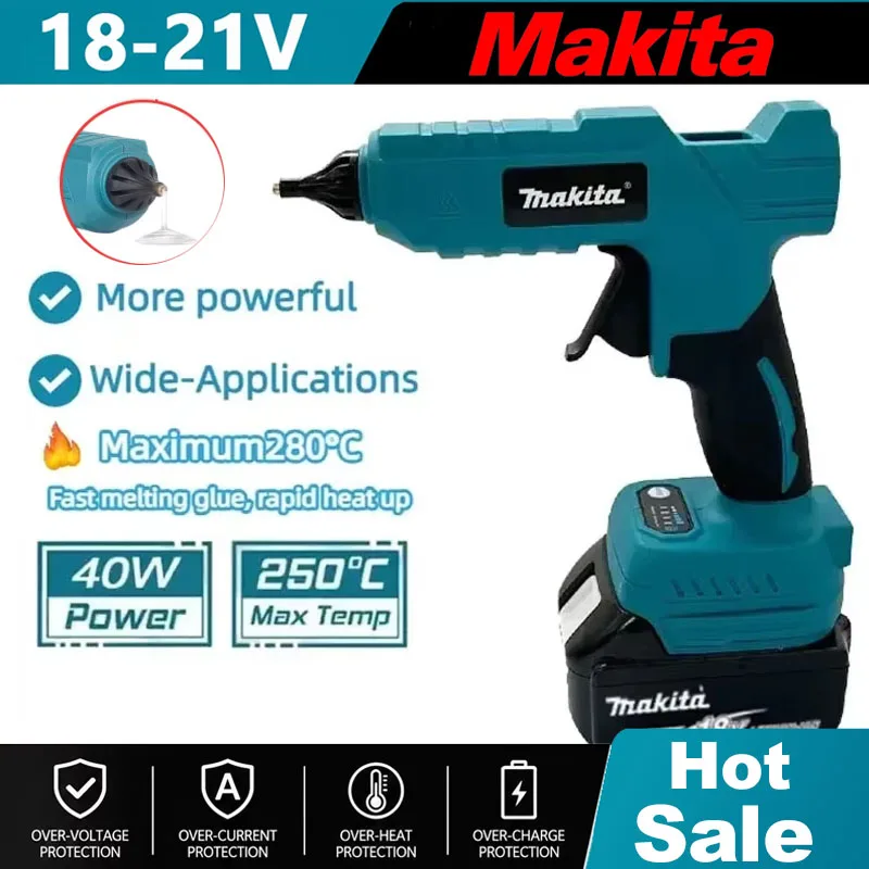 マキタコードレス電動ホットメルトグルーガン 18V バッテリ - Hot Melt Glue Gun Cordless のレビューと価格