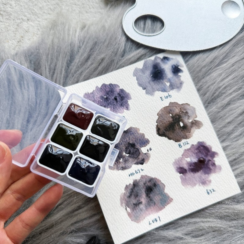 6 色 1 ミリリットルホワイトナイトコレクション沈降色マス - Watercolor Paint Set Solid Pigment のレビューと価格