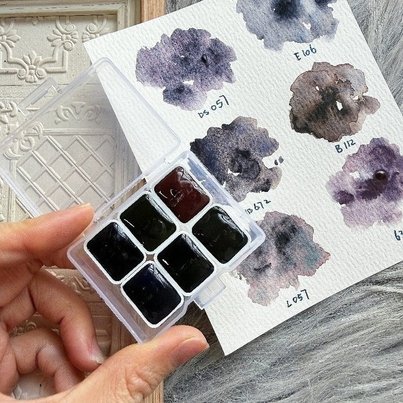 6 色 1 ミリリットルホワイトナイトコレクション沈降色マス - Watercolor Paint Set Solid Pigment のレビューと価格